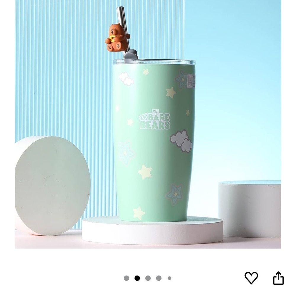 We Bare Bears Mint Tumbler with Straw